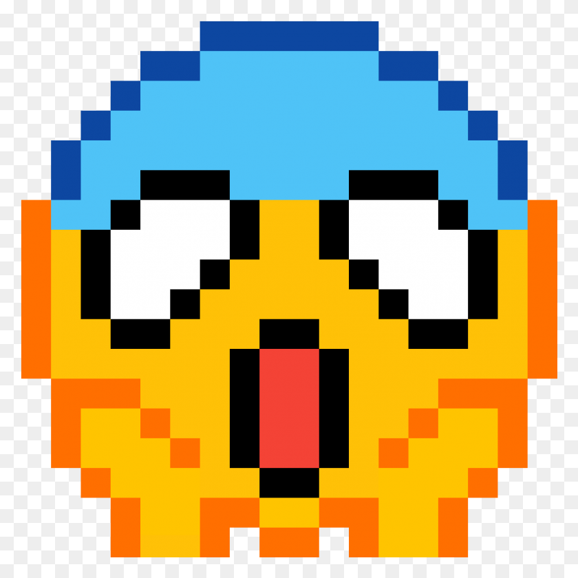 865x865 The Scream Emoji Pixel Art Drawings, Pac Man HD PNG Download