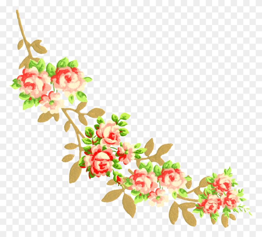 1080x969 The Second Digital Corner Clip Art Is A Lovely Flower Flower Corner Design, Graphics, Floral Design HD PNG Download