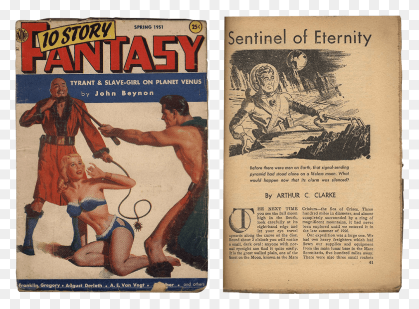 944x678 The Sentinel Was Published In 1951 In A Pulp Sci 10 Story Fantasy Spring, Person, Human, Book HD PNG Download
