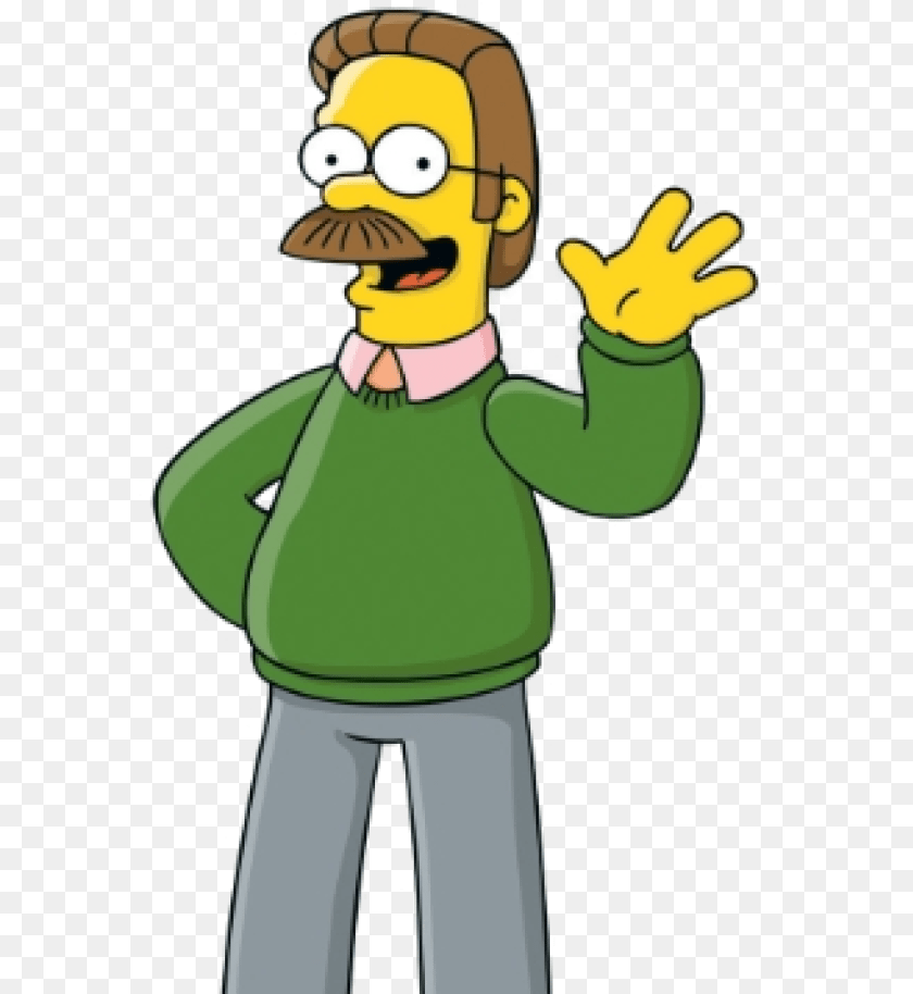 The Simpsons Character Ned Flanders, Cartoon, Clothing, Glove, Person Transparent PNG
