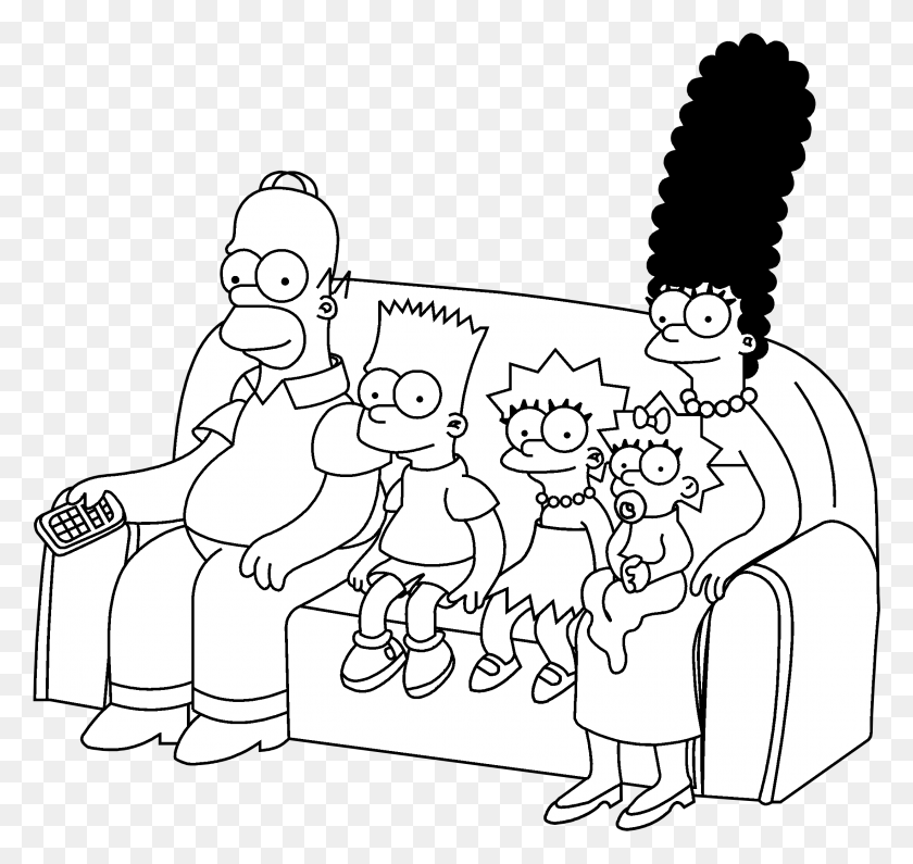 2198x2074 The Simpsons Logo Black And White Simpsons Black And White, Doodle HD PNG Download