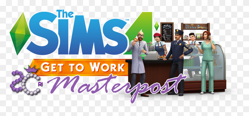 1014x434 The Sims 4 Get To Work Компания, Человек, Человек, Плакат Hd Png Скачать