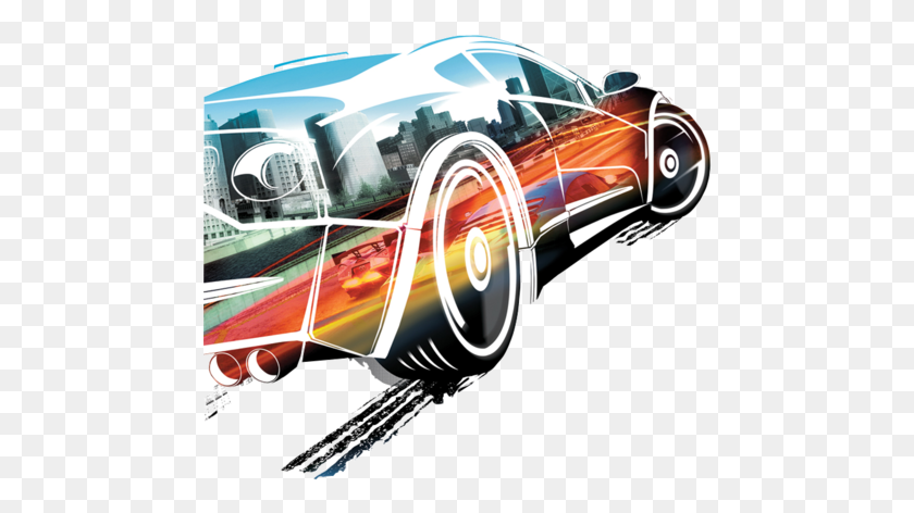 468x412 The Skid Marks In The Lower Tire Aren39t Complete Due Burnout Paradise, Car, Transportation, Advertisement HD PNG Download