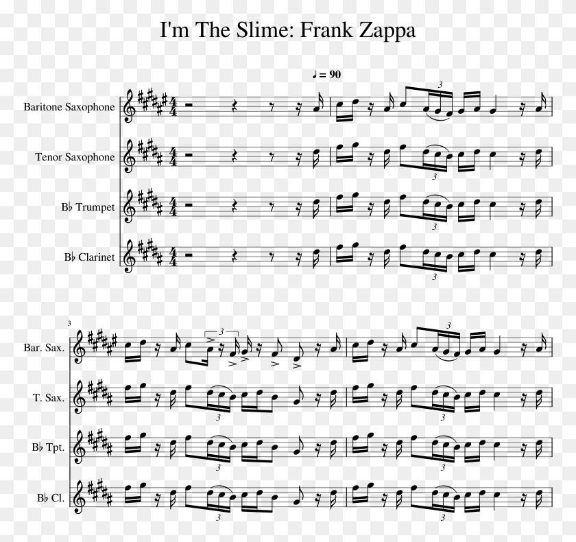 773x730 The Slime Incredibles Sheet Music Alto Sax, Gray, World Of Warcraft HD PNG Download
