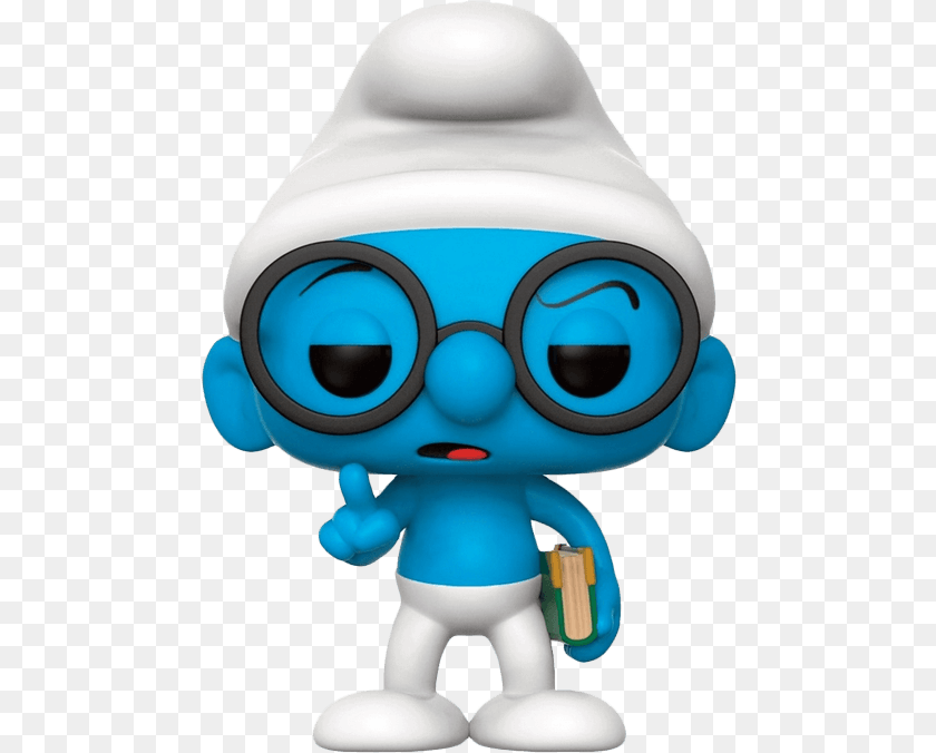 481x676 The Smurfs Brainy Smurf Funko Pop Animation The Smurfs Funko Pop Smurfs, Baby, Person Sticker PNG