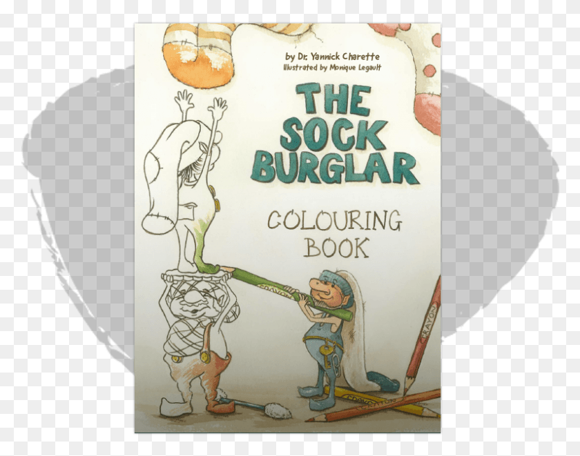 795x613 The Sock Burglar Colouring Book Illustration, Advertisement, Poster, Person HD PNG Download