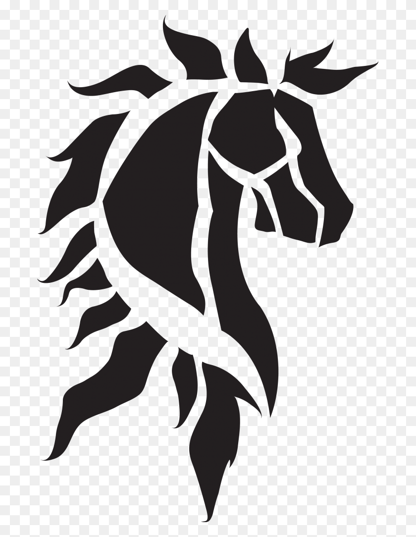 689x1024 The Sporting Codes Black And White Horse Logo HD PNG Download