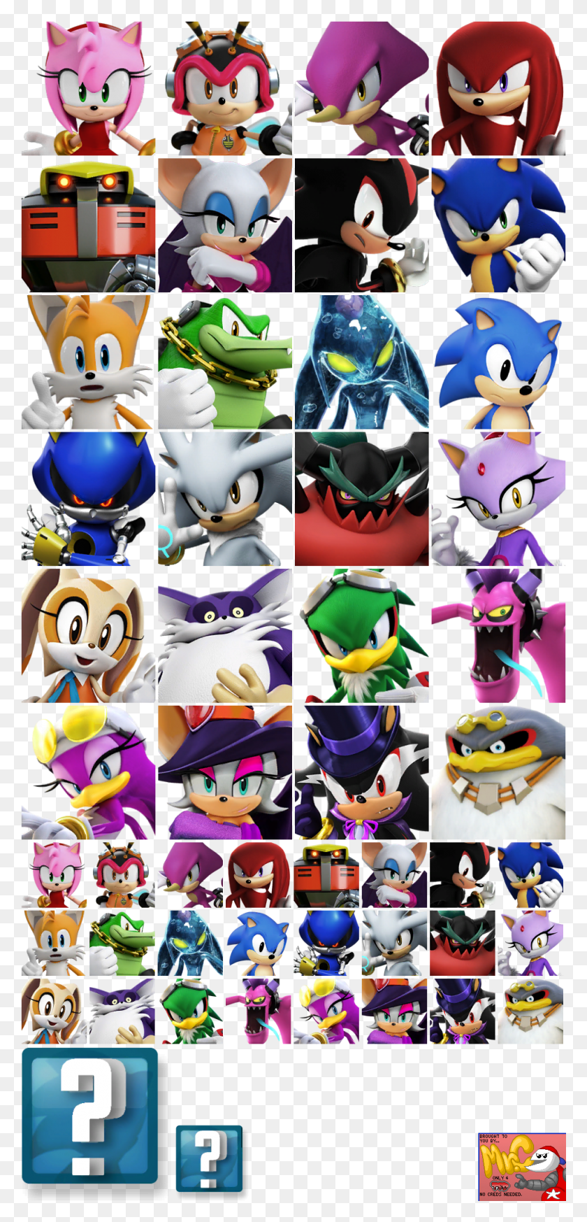 969x2096 Ресурс Spriters Полный Лист Просмотр Sonic Forces Sonic Forces Speed ​​Battle Все Персонажи, Книга, Angry Birds, Комиксы Hd Png Скачать