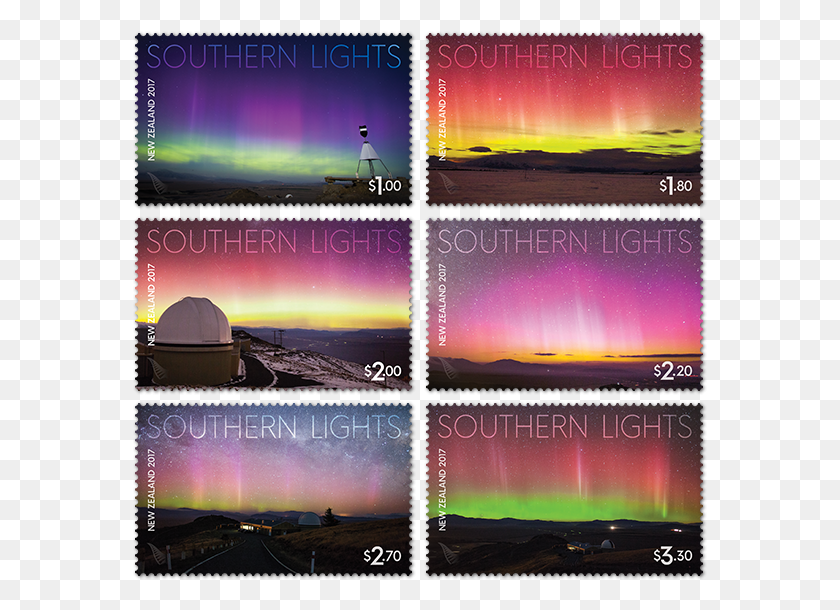 575x550 The Stamps Look Nice New Zealand Southern Lights Stamps, Collage, Poster, Advertisement HD PNG Download