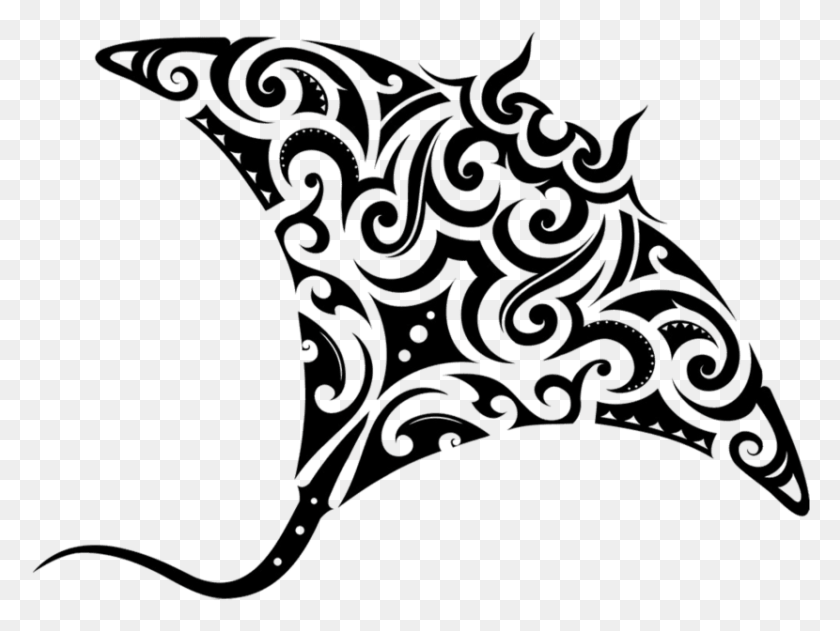 830x608 The Symbol Of Spirit Guardians Representing Graceful Black And White Manta, Clothing, Apparel, Hat HD PNG Download