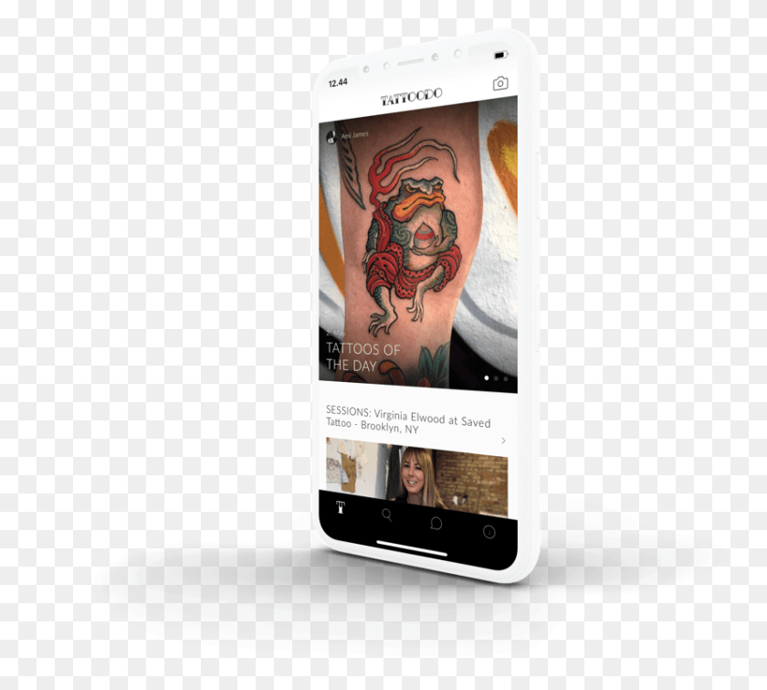 828x738 The Tattoodo App On A Phone Iphone, Electronics, Mobile Phone, Cell Phone HD PNG Download