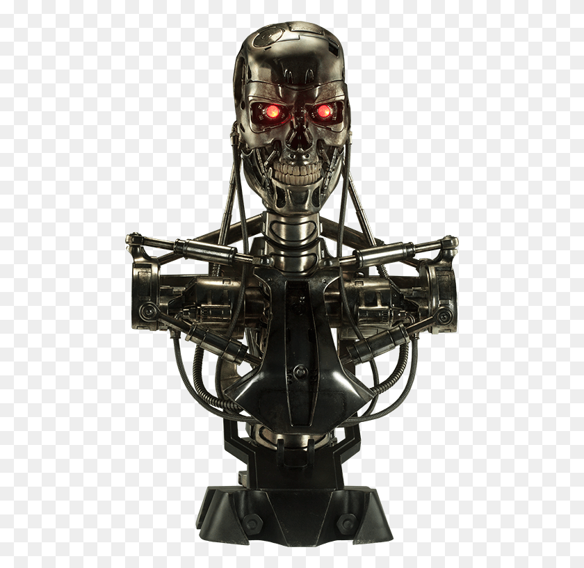 480x757 The Terminator Life Size Bust Terminator, Helmet, Clothing, Apparel HD PNG Download