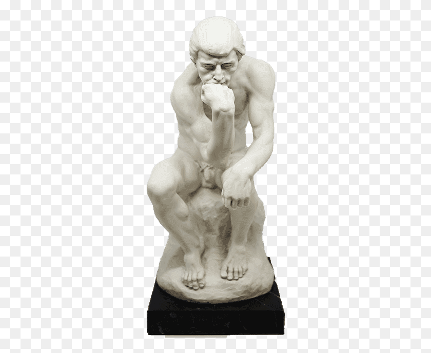 274x628 The Thinker By Auguste Rodin 27 Cm Santini, Figurine, Sculpture HD PNG Download