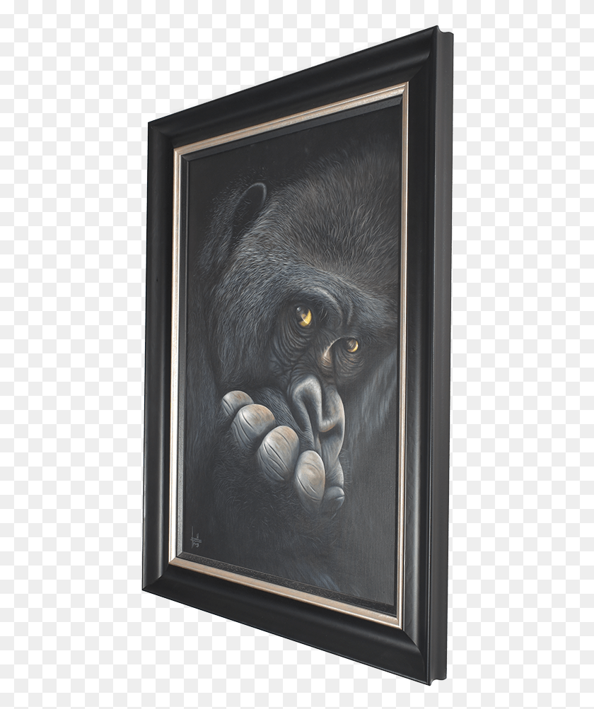 446x943 The Thinker Picture Frame, Ape, Wildlife, Mammal HD PNG Download