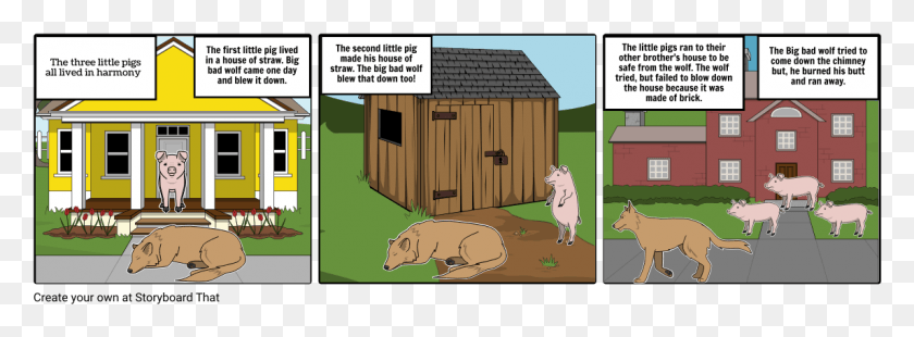 1145x368 The Three Pigs Cartoon, Building, Housing, House HD PNG Download