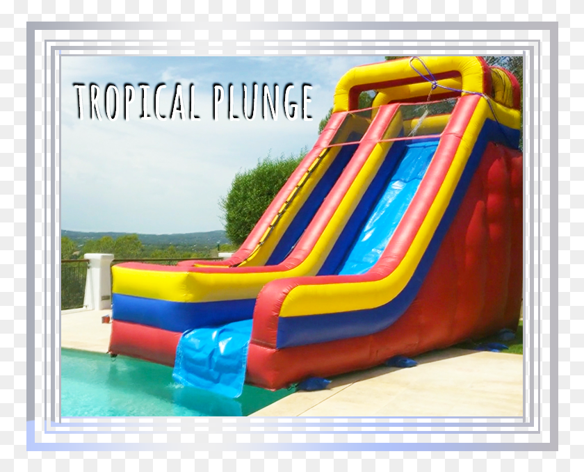766x619 The Tropical Plunge Inflatable Water Slide Inflatable, Toy HD PNG Download