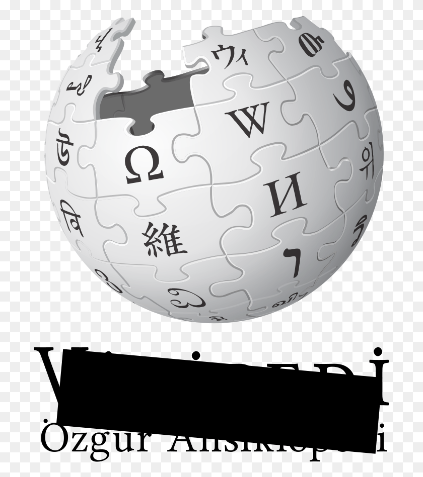 707x889 Descargar Png El Logotipo De Wikipedia Turco Con Una Barra De Censor Que Cubre El Logotipo De Wikipedia, Esfera, Texto, Pastel De Cumpleaños Hd Png