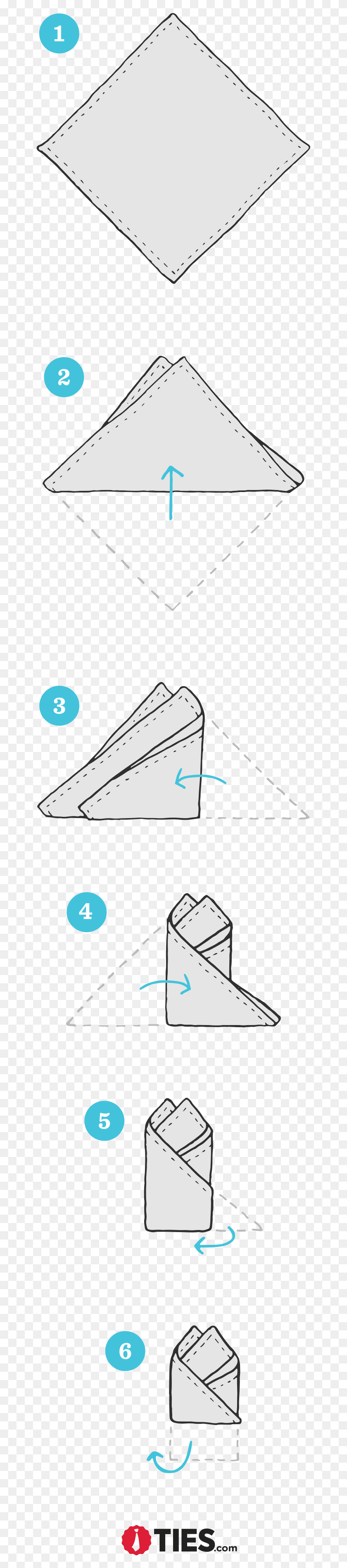 665x3735 The Two Peaks Folding Instructions Single Peak Pocket Square, Triangle, Cone, Wedge HD PNG Download