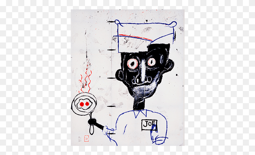 376x451 La Opinión Desinformada Jean Michel Basquiat Ojos Y Huevos, Etiqueta, Texto, Etiqueta Hd Png