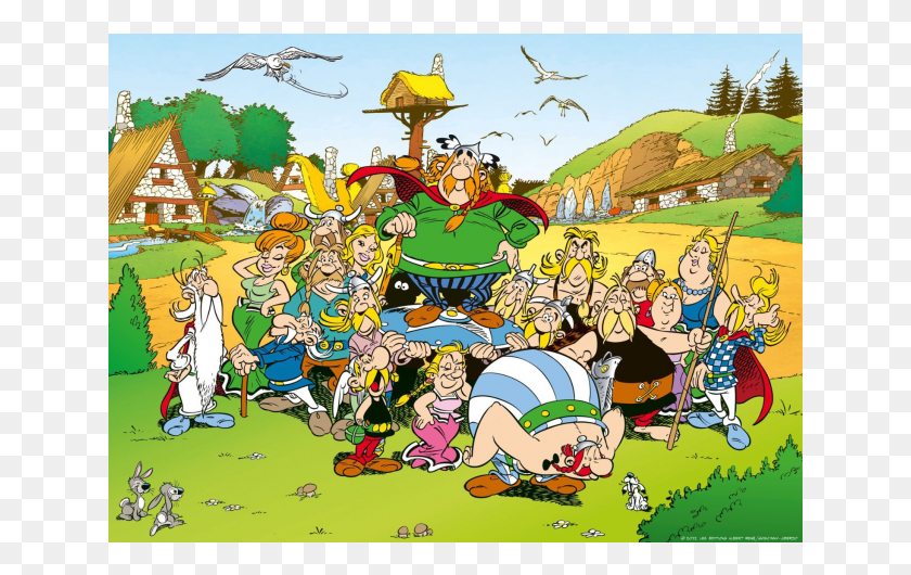 641x470 The Village Astrix Et Oblix Village, Comics, Book, Bird HD PNG Download