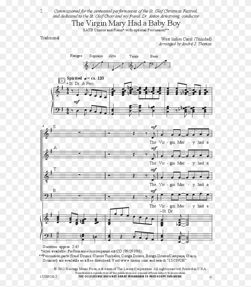 580x903 The Virgin Mary Had A Baby Boy Thumbnail Say A Little Prayer For You Choir Sheet Music, Text, Leisure Activities, Musical Instrument HD PNG Download