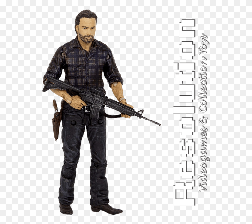 563x687 The Walking Dead Rick Grimes Figur, Person, Human, Gun HD PNG Download