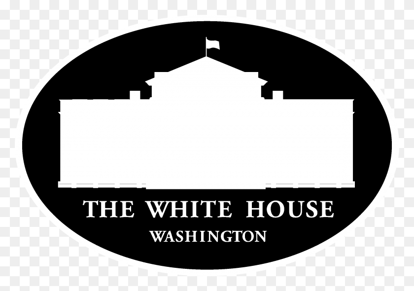 2400x1631 The White House Us Logo Black And White White House, Label, Text, Stencil HD PNG Download