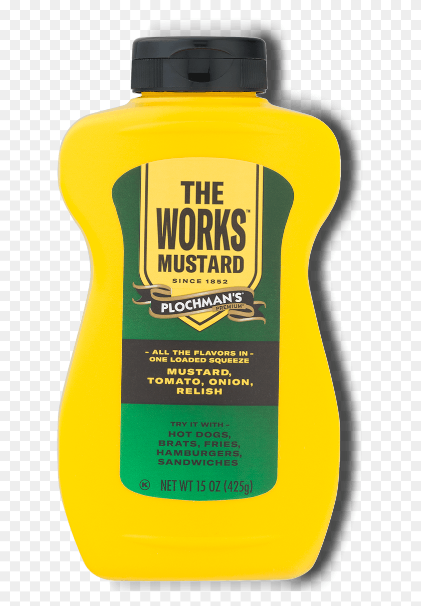 615x1149 The Works Mustard Bottle, Label, Text, Sunscreen HD PNG Download