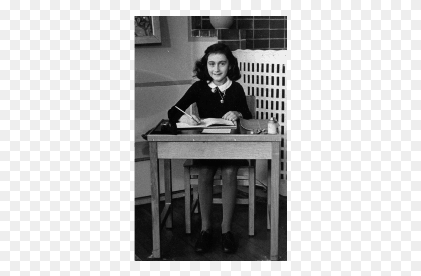 306x490 The World39s Most Famous Diarist Anne Frank Anne Frank At School, Furniture, Person, Table HD PNG Download