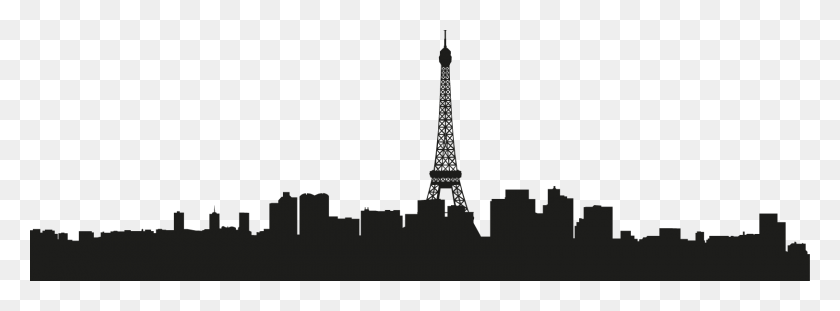 1625x523 The World39s Urban Silhouette Silueta De Edificios Paris, Lamp Post, Spire HD PNG Download