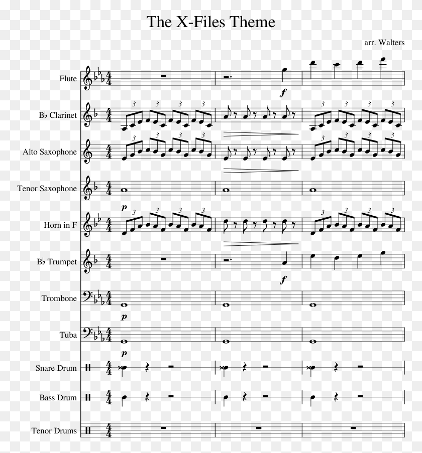 773x843 The X Files Theme Sheet Music Composed By Arr Careless Whisper Tenor Sax Easy, Gray, World Of Warcraft HD PNG Download