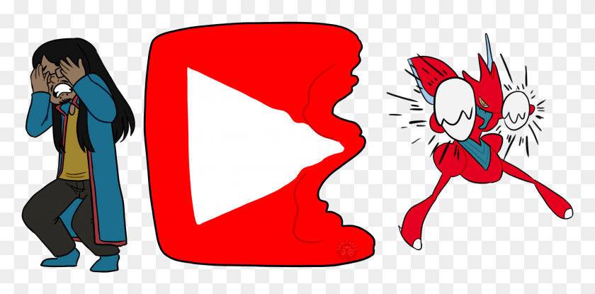 3299x1502 The Youtube Icon Being Distroyed By Scizor While Kamon, Nature, Outdoors, Mountain HD PNG Download