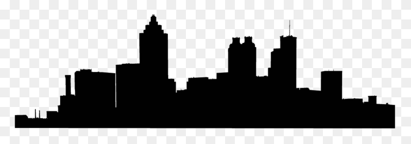 2352x712 The Zen Of Skyline Silhouettes Atlanta City Silhouette, Stencil, Cross HD PNG Download