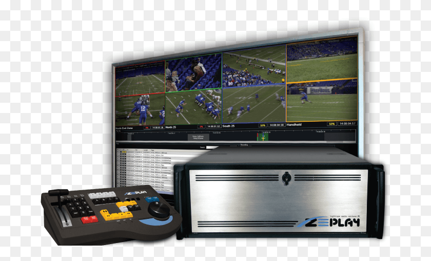 683x448 The Zeplay Systems With Professional Control Panel Replay System, Monitor, Screen, Electronics HD PNG Download