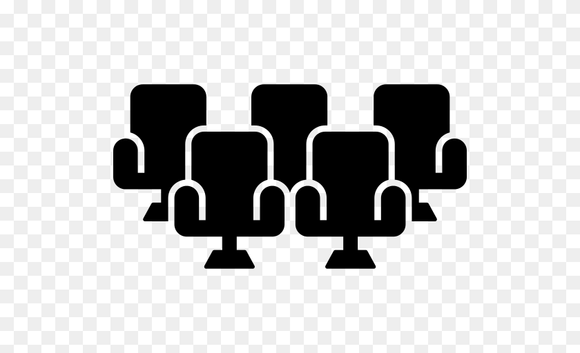 512x512 Theatre Seats Icon, Gray Transparent PNG