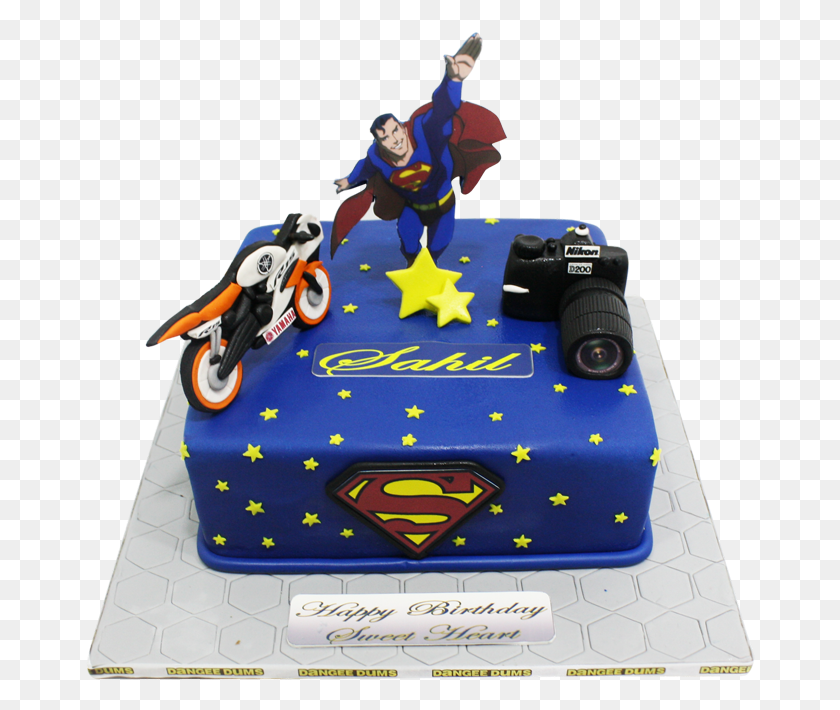 670x650 Тема Базового Торта Супермен Юное Правосудие, Десерт, Еда, Торт Ко Дню Рождения Hd Png Скачать