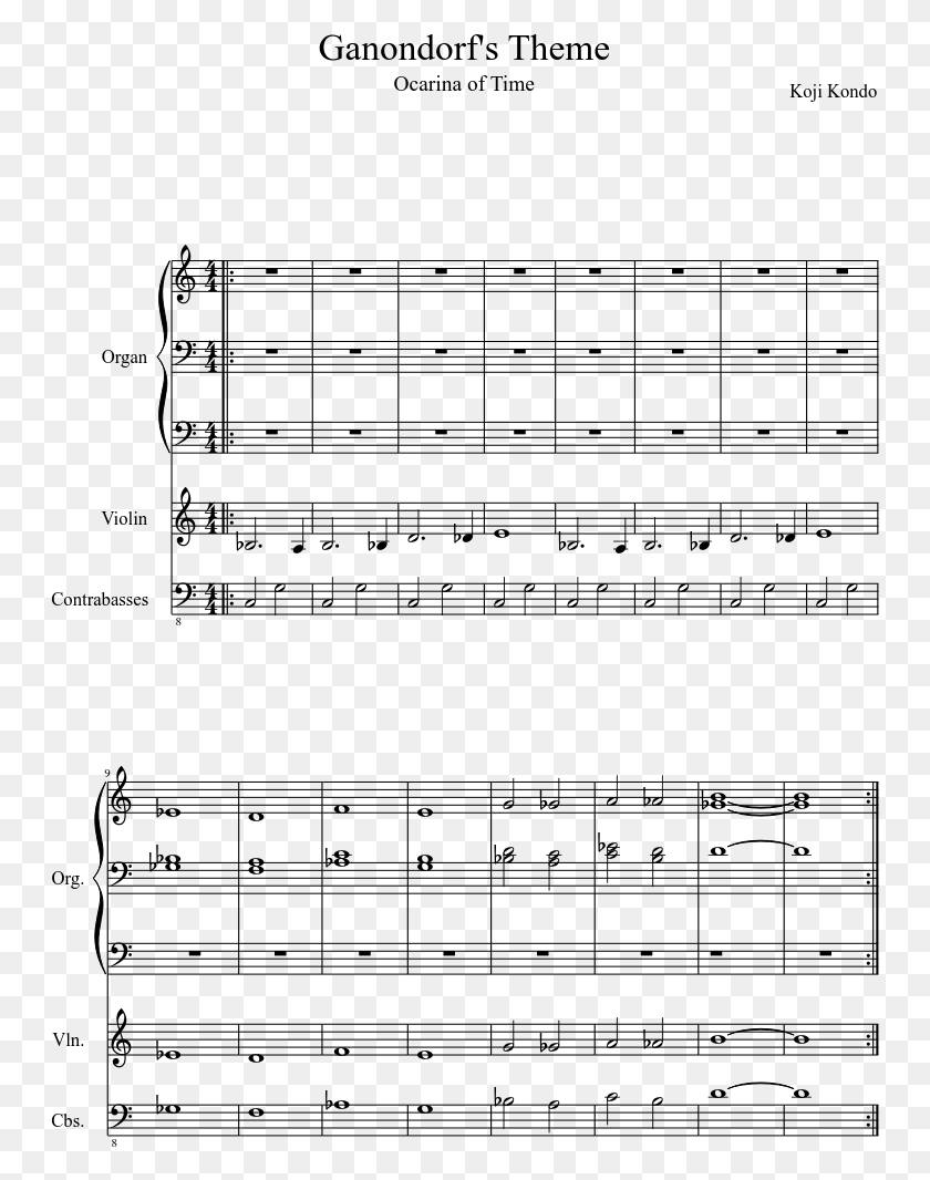 749x1006 Theme From Ocarina Of Time Sheet Music, Gray, World Of Warcraft HD PNG Download