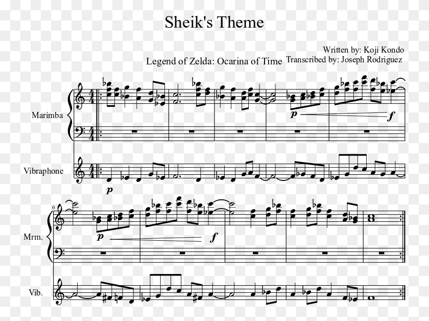 749x568 Theme Sheet Music Composed By Written By Sheik39s Theme Pdf, Gray, World Of Warcraft HD PNG Download
