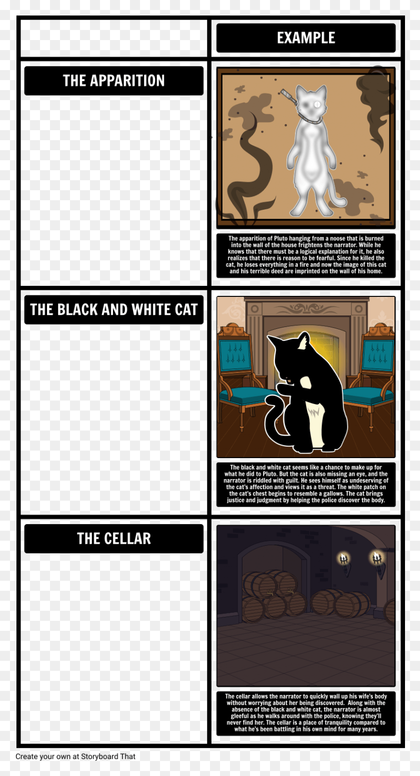 816x1559 Símbolos Y Motivos En El Gato Negro Gato Negro Edgar Allan Poe Símbolos, Gato, Mascota, Mamífero Hd Png