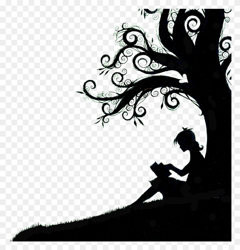 859x901 Then They Came For Me And There Was No One Left To Tree Silhouette With Girl, Graphics, Floral Design HD PNG Download