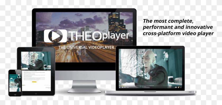 1057x459 Theoplayer Is Easily Integrated On Any Platform Or, Computer, Electronics, Monitor HD PNG Download