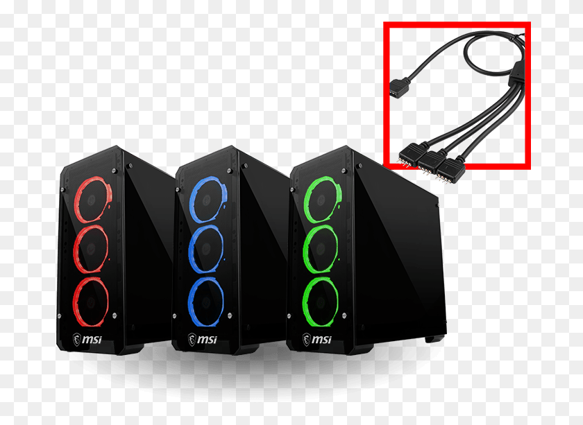 691x553 There Are 3x Rgb Fans Included In The Case And Support Msi Mag Pylon Atx, Electronics, Stereo, Speaker HD PNG Download