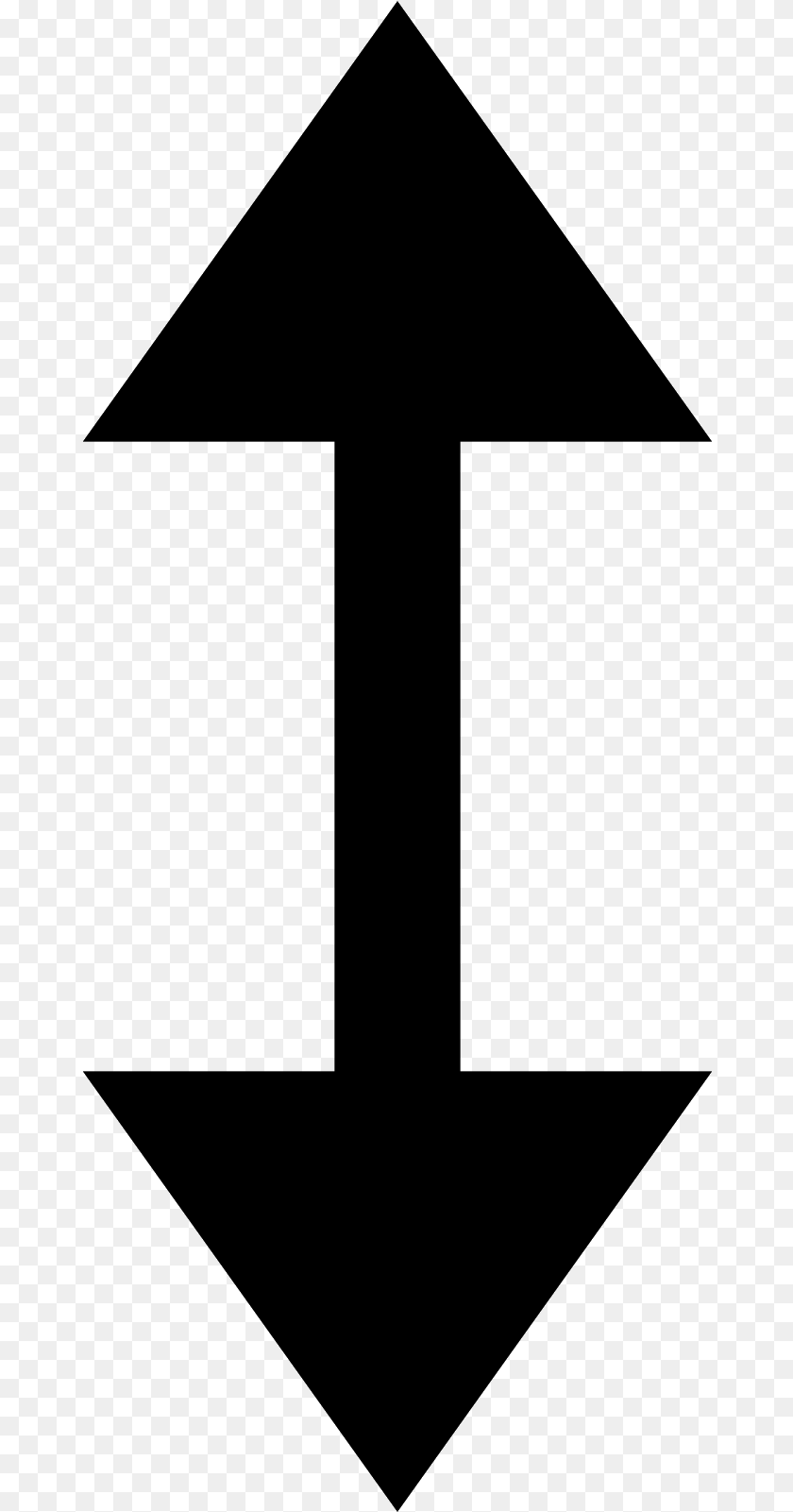 There Is A Single Vertical Arrow That Has Two Arrow Vertical Arrow, Gray Transparent PNG