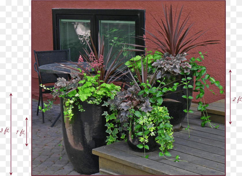 These 3 Containers On My Client S Front Deck Display Flowerpot, Vase, Pottery, Potted Plant, Planter PNG