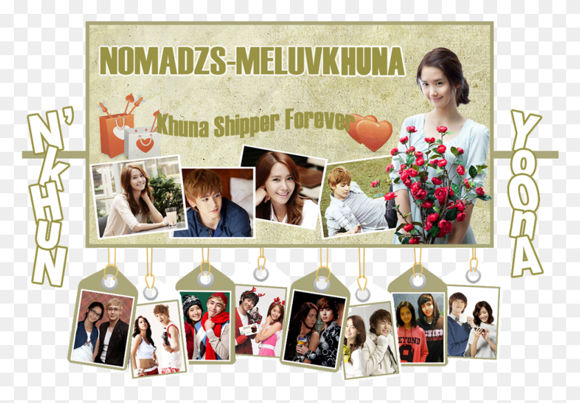 972x653 They Walked Together To The Park Nichkhun Placed His Snsd Yoona, Collage, Poster, Advertisement HD PNG Download