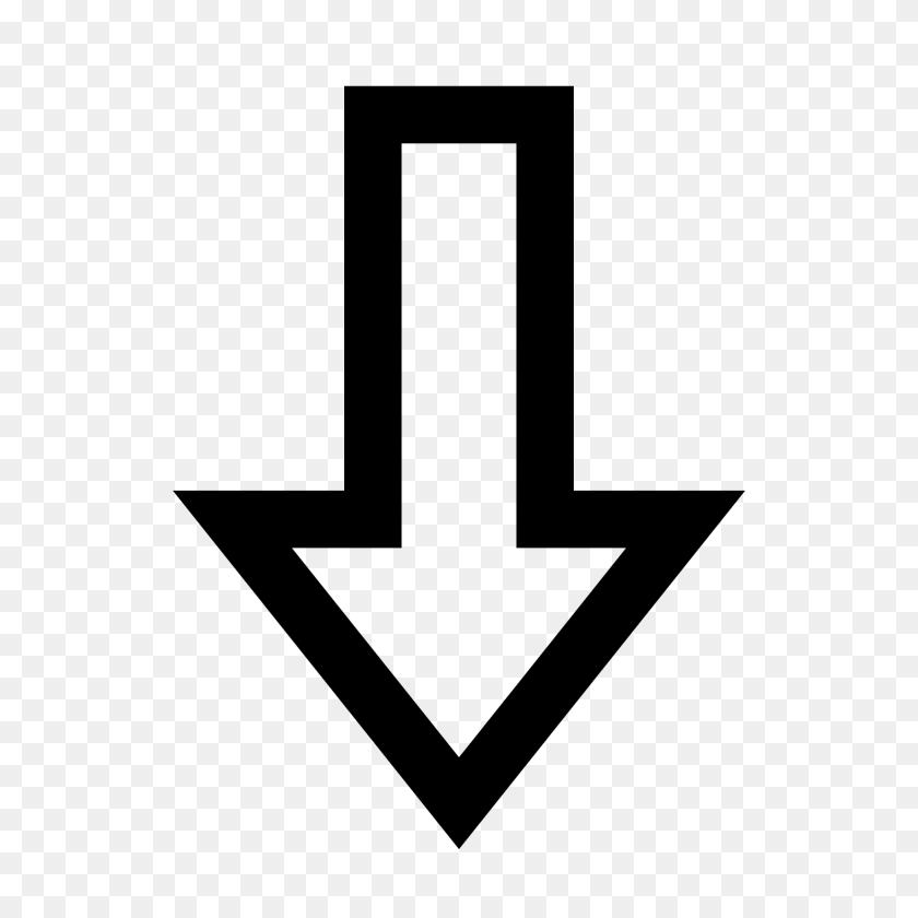 Thick Arrow Pointing Down Icon, Gray Clipart PNG