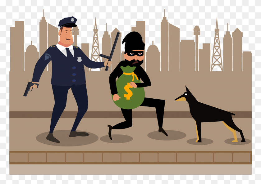 4962x3391 Thief Vector Police Police, Person, Human, People HD PNG Download