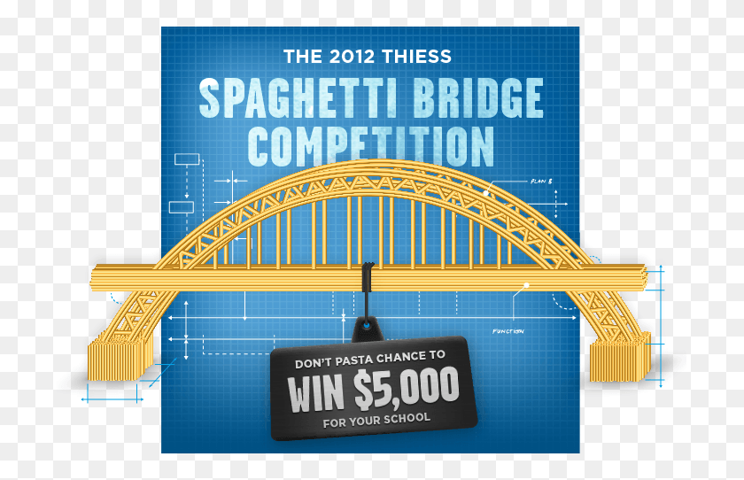 711x482 Thiess Spaghetti Bridge Competition Spaghetti Bridge Competition Poster, Text, Building, Advertisement HD PNG Download