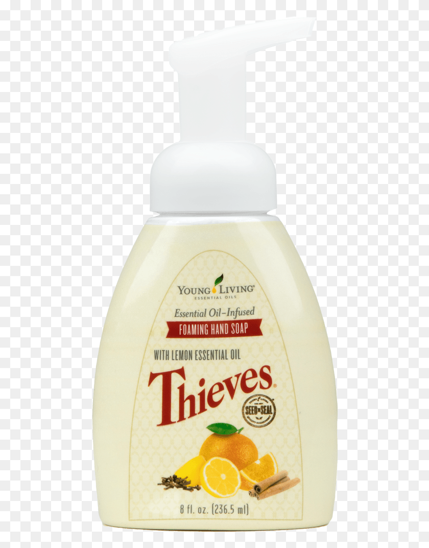484x1012 Thieves Hand Soap Thieves Foaming Hand Soap Young Living, Bottle, Milk, Beverage HD PNG Download