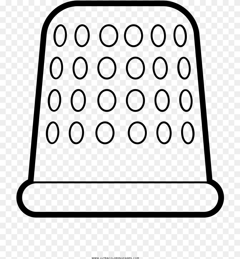 Thimble Coloring, Gray Clipart PNG